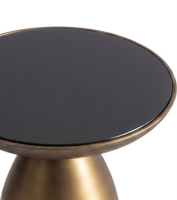 Murano Brass Cam Detay Metal Ayak Yan Sehpa