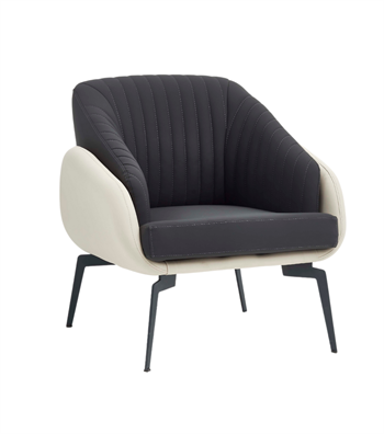 Tilda Plus Metal Ayak Deri Siyah Beyaz Berjer