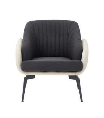 Tilda Plus Metal Ayak Deri Siyah Beyaz Berjer