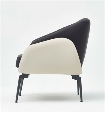 Tilda Plus Metal Ayak Deri Siyah Beyaz Berjer