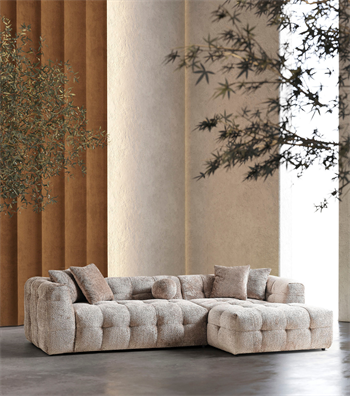 Nammos Comfort Corner Sofa Set Pet Friendly Teddy Fabric, Tiffany 05