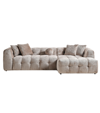 Nammos Comfort Corner Sofa Set Pet Friendly Teddy Fabric, Tiffany 05