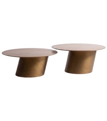 Nobu Brass Ahşap 2li Orta Sehpa Takımı