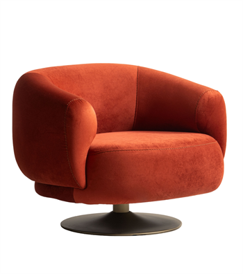Paraggi Swivel Leg Armchair Velvet Terracotta