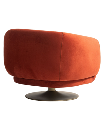 Paraggi Swivel Leg Armchair Velvet Terracotta
