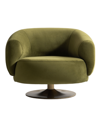 Paraggi Swivel Leg Armchair Velvet Green