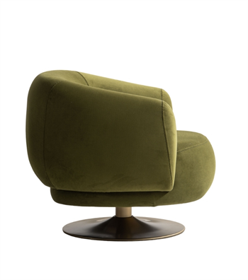 Paraggi Swivel Leg Armchair Velvet Green