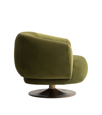 Paraggi Swivel Leg Armchair Velvet Green