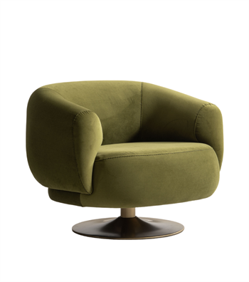 Paraggi Swivel Leg Armchair Velvet Green