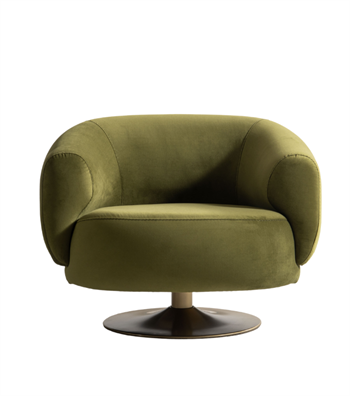 Paraggi Swivel Leg Armchair Velvet Green