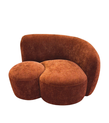 Paros Comfort Armchair with Ottoman Terracotta
