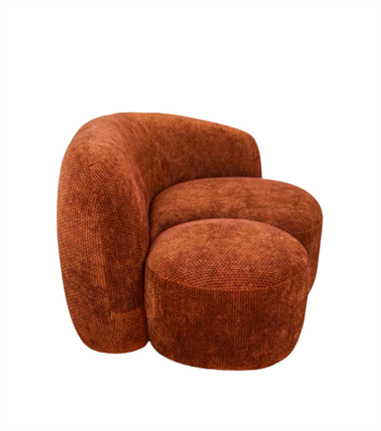 Paros Comfort Armchair with Ottoman Terracotta