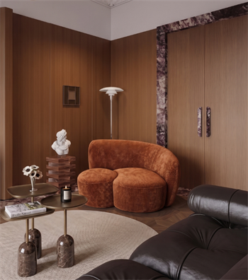 Paros Comfort Armchair with Ottoman Terracotta