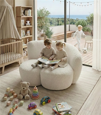 Paros Comfort Armchair with Ottoman Terracotta