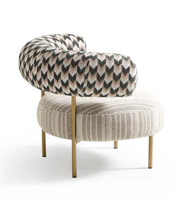 Pietro Armchair Green with Antique Brass Finish Metal Legs