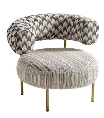 Pietro Armchair Green with Antique Brass Finish Metal Legs