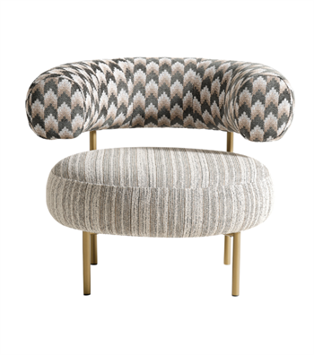 Pietro Armchair Green with Antique Brass Finish Metal Legs