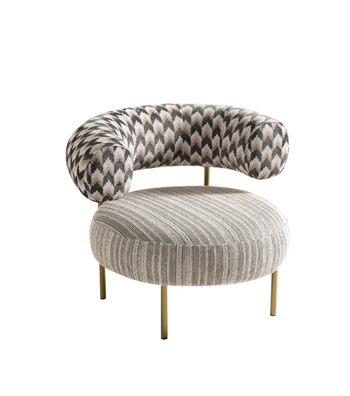 Pietro Armchair Green with Antique Brass Finish Metal Legs
