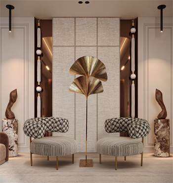 Pietro Armchair Green with Antique Brass Finish Metal Legs