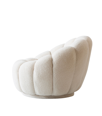 Potter Quilted Swivel Teddy Armcahir Beige