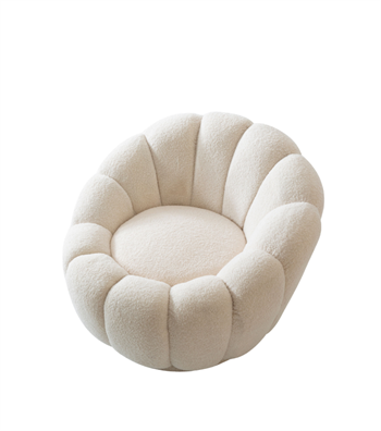Potter Quilted Swivel Teddy Armcahir Beige