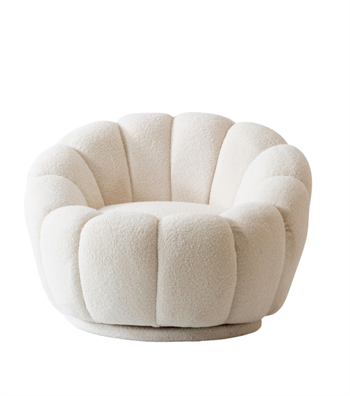 Potter Quilted Swivel Teddy Armcahir Beige