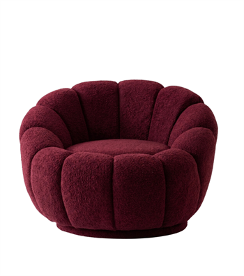 Potter Bordo Teddy Döner Ayaklı Berjer