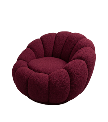 Potter Bordo Teddy Döner Ayaklı Berjer