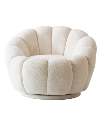 Potter Quilted Swivel Teddy Armcahir Beige