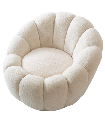 Potter Quilted Swivel Teddy Armcahir Beige