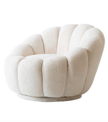 Potter Quilted Swivel Teddy Armcahir Beige