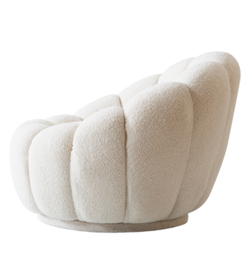 Potter Quilted Swivel Teddy Armcahir Beige