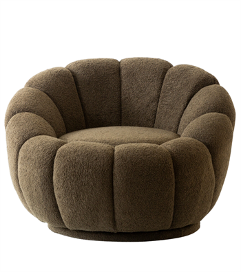 Potter Quilted Swivel Teddy Armcahir Brown