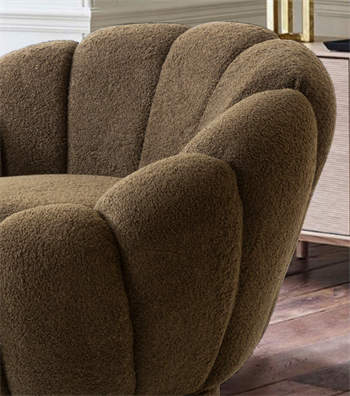 Potter Quilted Swivel Teddy Armcahir Brown