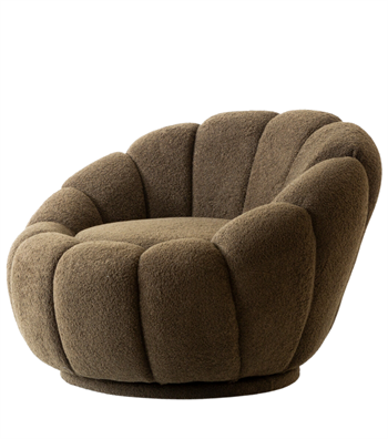 Potter Quilted Swivel Teddy Armcahir Brown