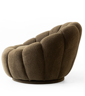 Potter Quilted Swivel Teddy Armcahir Brown