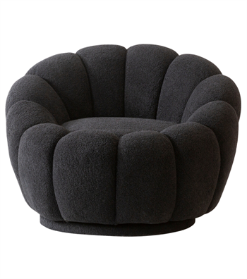 Potter Quilted Swivel Teddy Armcahir Black