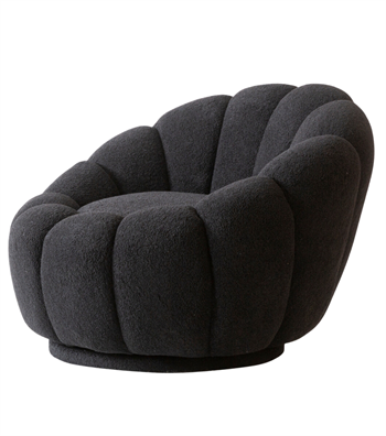 Potter Quilted Swivel Teddy Armcahir Black