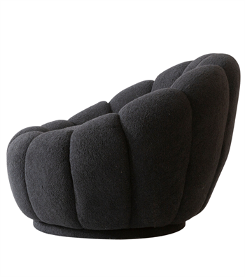 Potter Quilted Swivel Teddy Armcahir Black