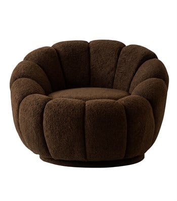 Potter Quilted Swivel Teddy Armcahir Brown
