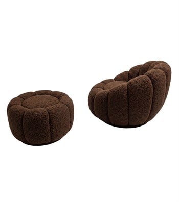Potter Quilted Swivel Teddy Armcahir Brown