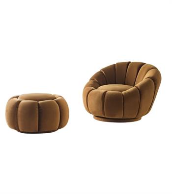 Potter Swivel Armchair and Ottoman Set 1013