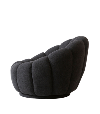 Potter Quilted Swivel Teddy Armcahir Black