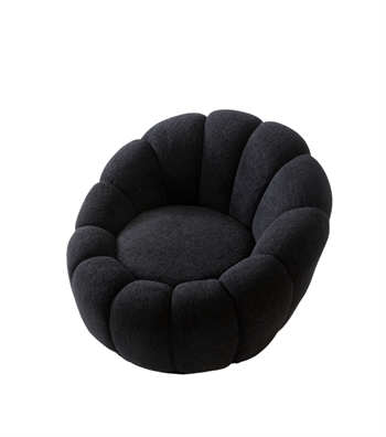 Potter Quilted Swivel Teddy Armcahir Black
