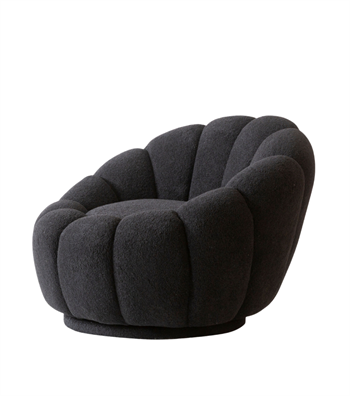 Potter Quilted Swivel Teddy Armcahir Black