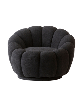 Potter Quilted Swivel Teddy Armcahir Black