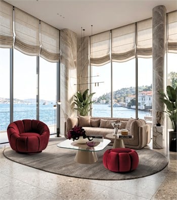 Ravello Comfort Büzgülü Kadife Kanepe