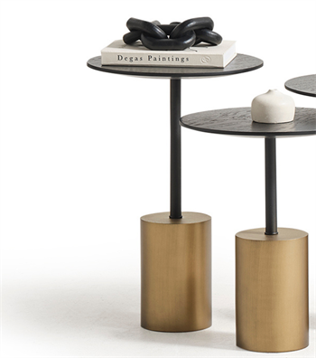 Saignon Ahşap Üçlü Yan Sehpa Takımı