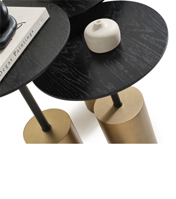 Saignon Ahşap Üçlü Yan Sehpa Takımı