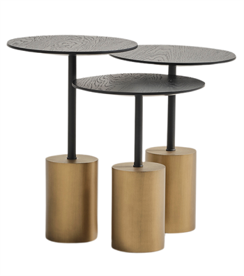 Saignon Ahşap Üçlü Yan Sehpa Takımı